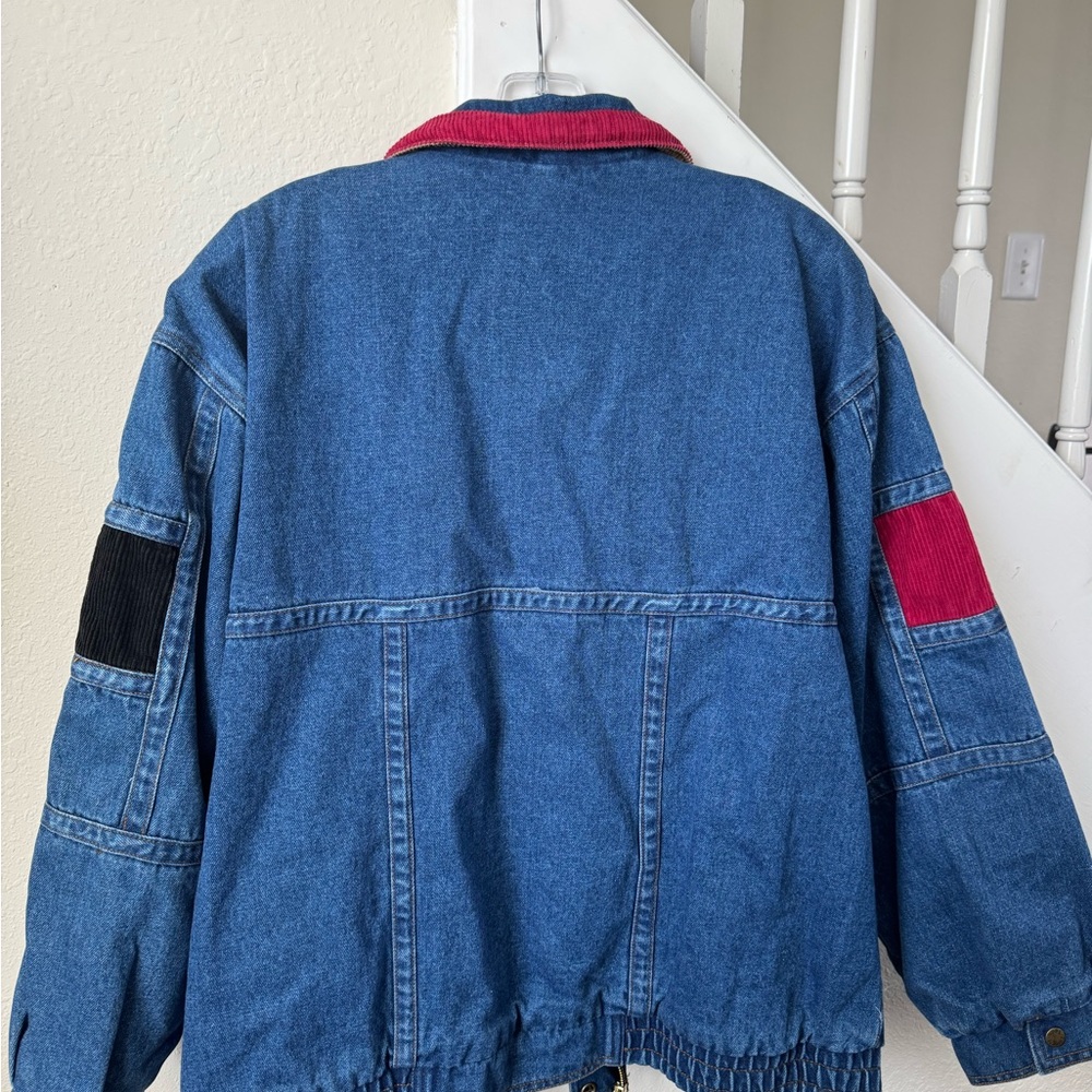 90’s Vintage Current Seen Patchwork Denim Bomber … - image 4